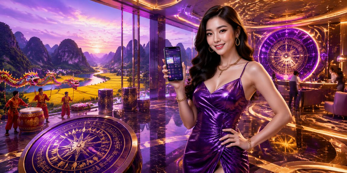 Người dùng Ninh Bình chơi casino trực tuyến vào ban đêm với ánh đèn neon rực rỡ qua điện thoại